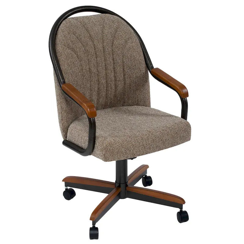 Casual Dining Barell Swivel and Tilt Rolling Dining Chair - 38 Hx221/2 Wx22 D - 38 Hx24 Wx22 D