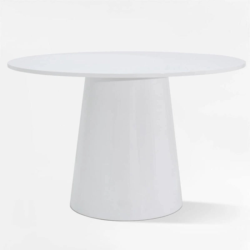 46  White Round Pedestal Dining Table