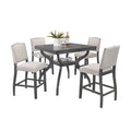 Best Quality Furniture Light Grey 5-piece Counter Height Dining Set