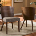 Mid Century Fabric and Wood Dining Chair 2-piece Set by Baxton Studio