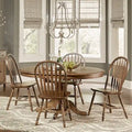 Carolina Crossing Antique Honey Distressed 5 Piece Pedestal Table Set