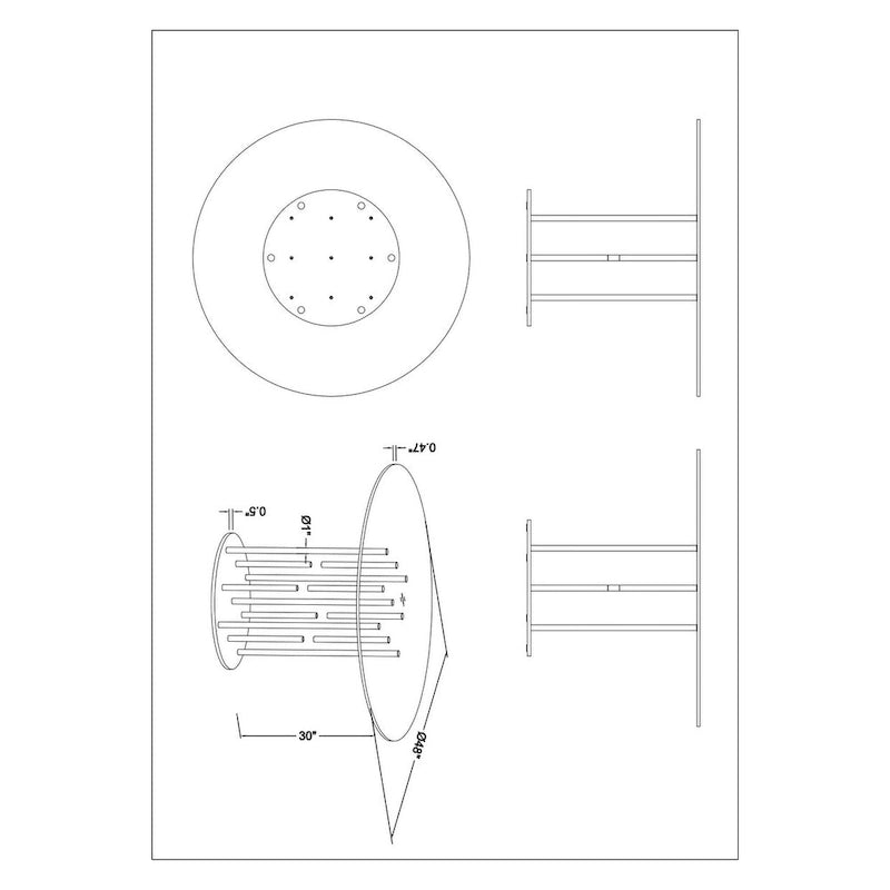 Somette 8511 Round glass dining table - Grey