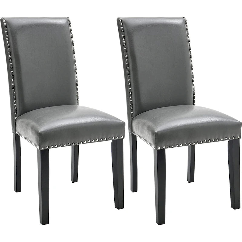 Faux Leather Kitchen Dining Accent Chairs Set of 2