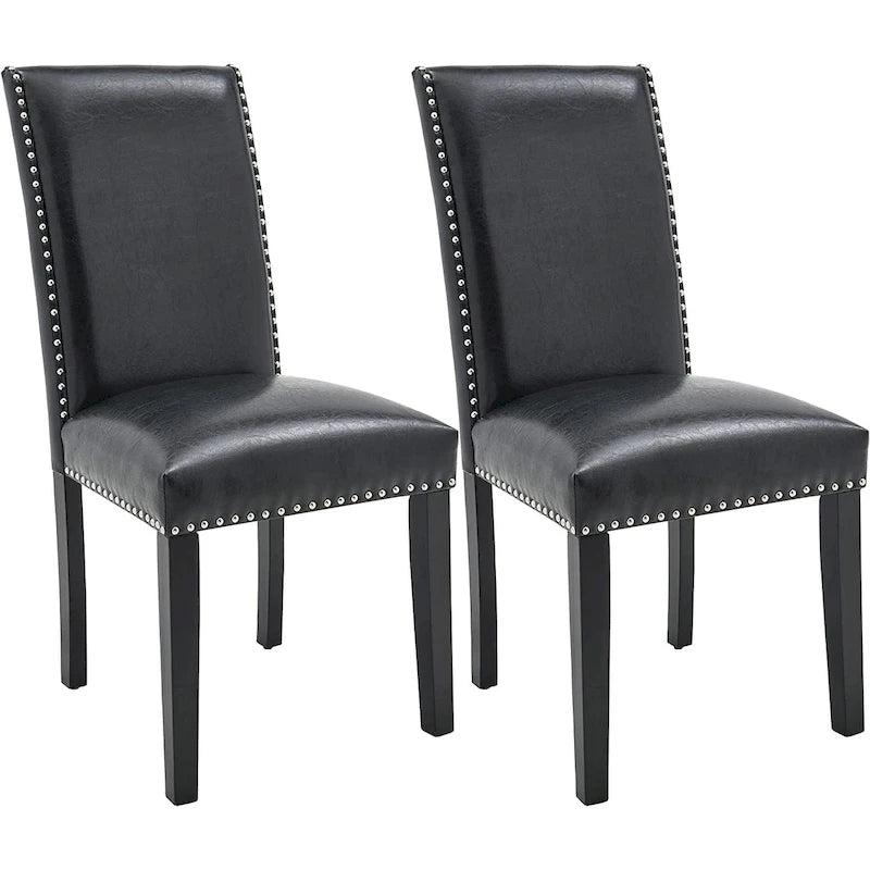 Faux Leather Kitchen Dining Accent Chairs Set of 2
