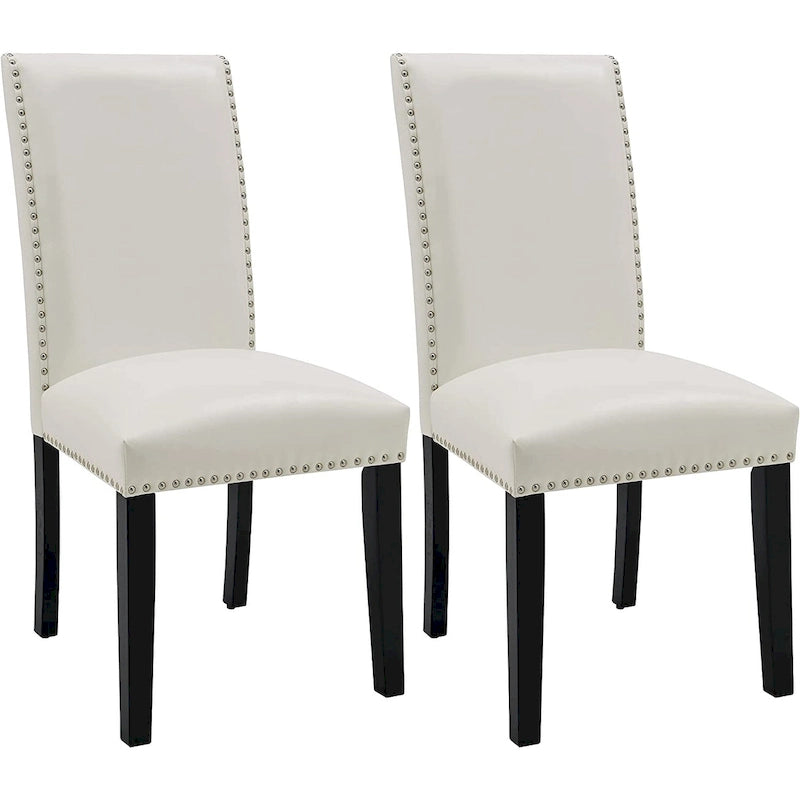 Faux Leather Kitchen Dining Accent Chairs Set of 2