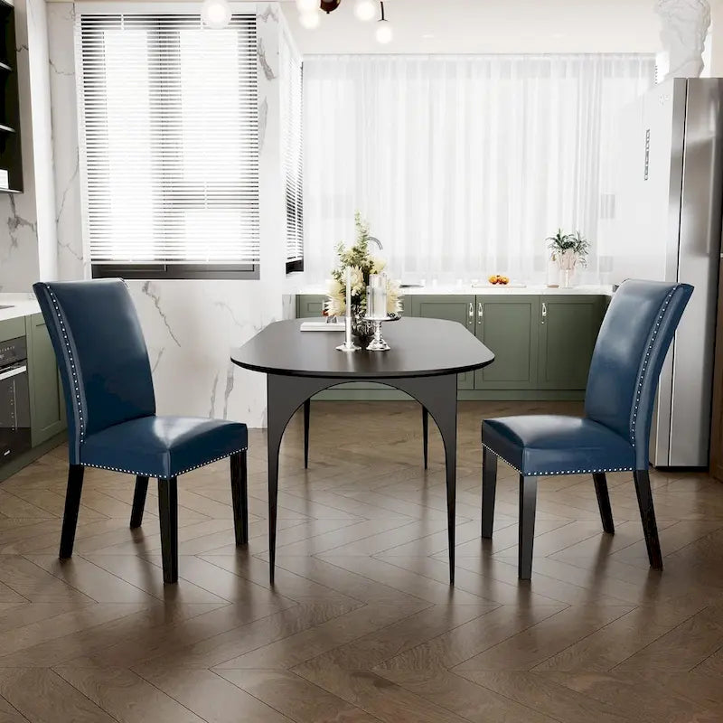 Faux Leather Kitchen Dining Accent Chairs Set of 2