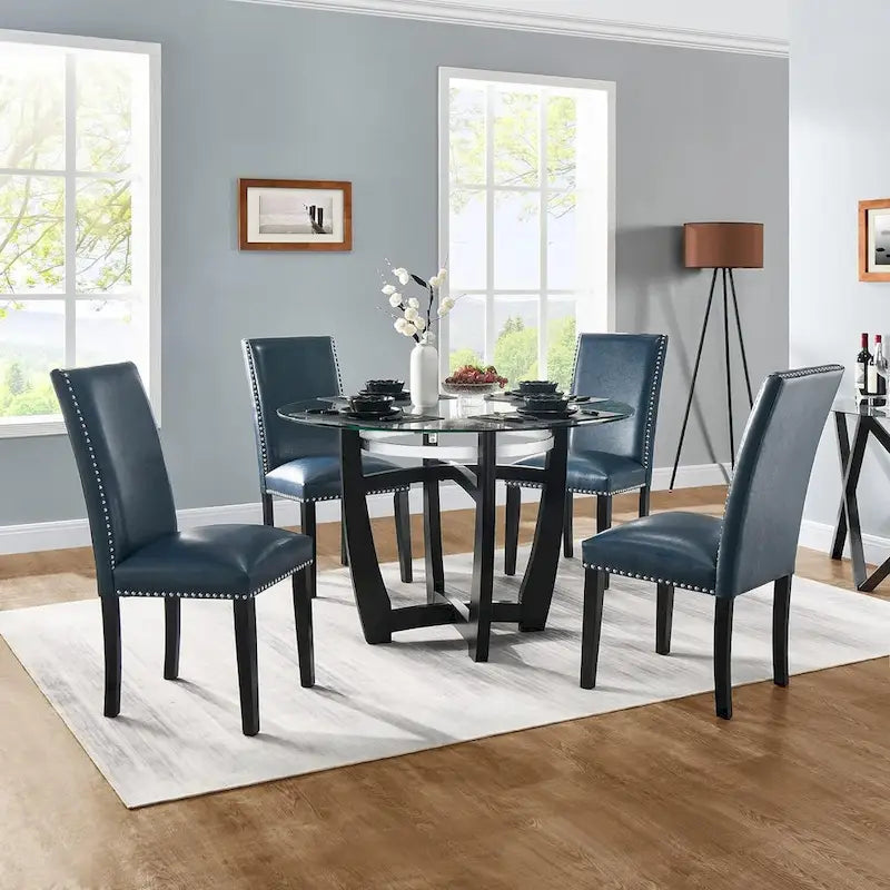 Faux Leather Kitchen Dining Accent Chairs Set of 2