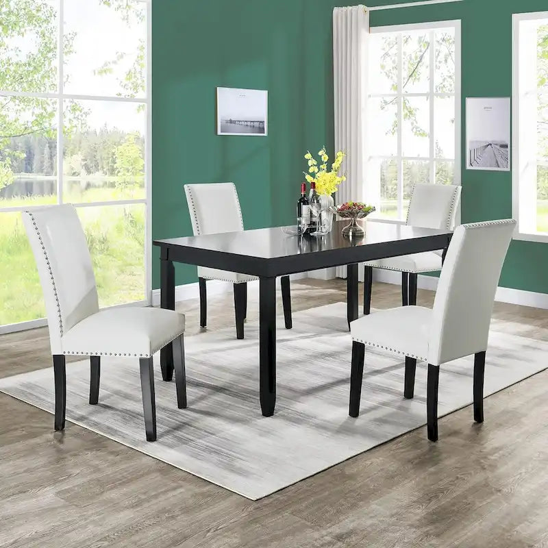 Faux Leather Kitchen Dining Accent Chairs Set of 2