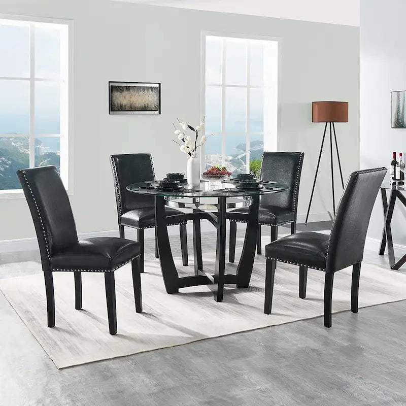 Faux Leather Kitchen Dining Accent Chairs Set of 2