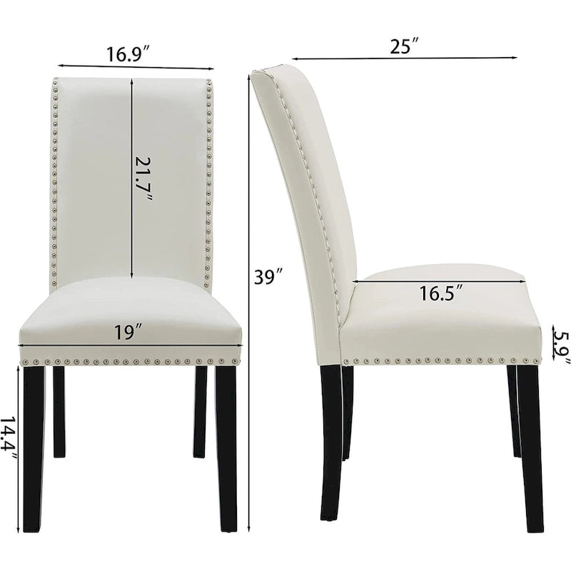 Faux Leather Kitchen Dining Accent Chairs Set of 2