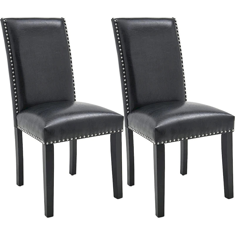 Faux Leather Kitchen Dining Accent Chairs Set of 2