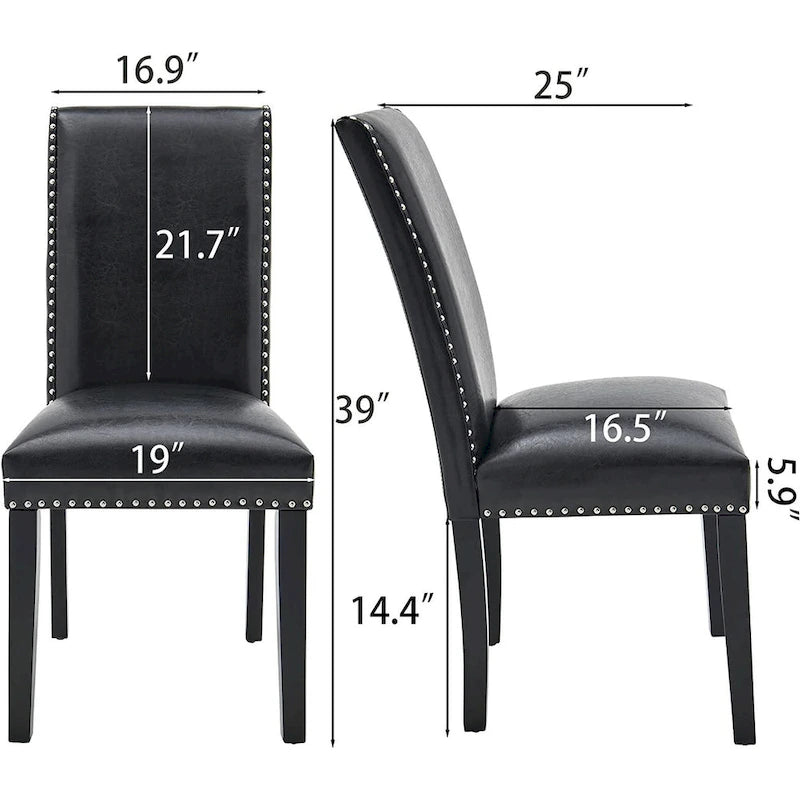 Faux Leather Kitchen Dining Accent Chairs Set of 2
