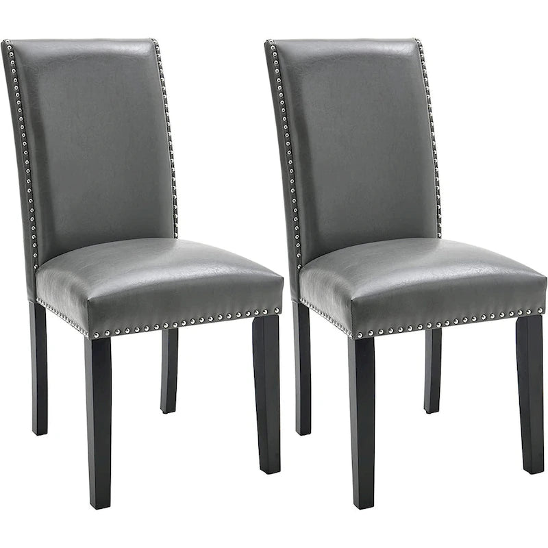 Faux Leather Kitchen Dining Accent Chairs Set of 2