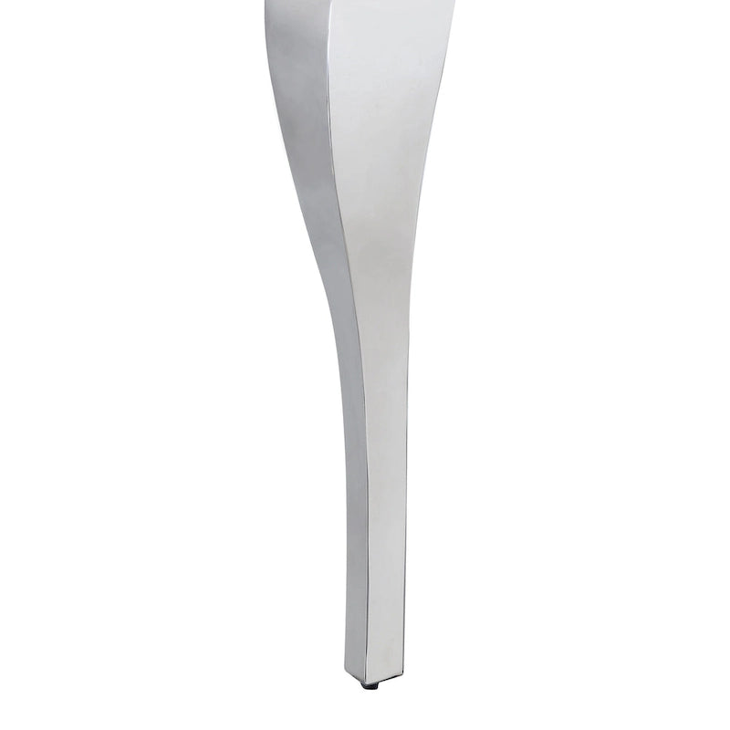 Furniture of America Pizo Glam 79-inch Chrome Leg Glass Top Dining Table