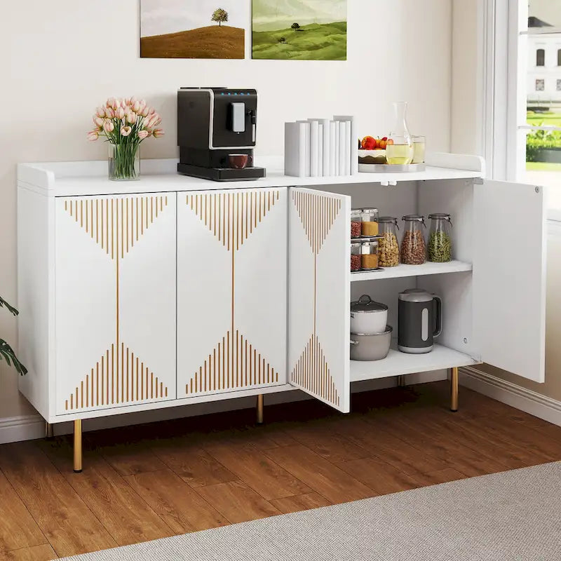 Moasis 55  Kitchen Buffet Cabinet with Storage Sideboard Buffet Table with Doors