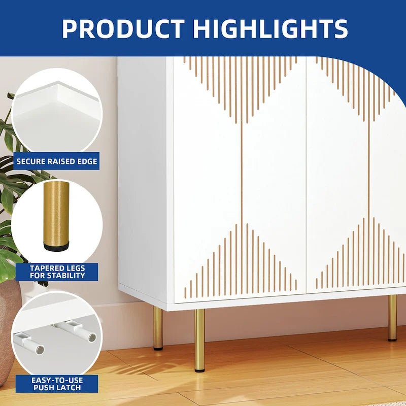 Moasis 55  Kitchen Buffet Cabinet with Storage Sideboard Buffet Table with Doors