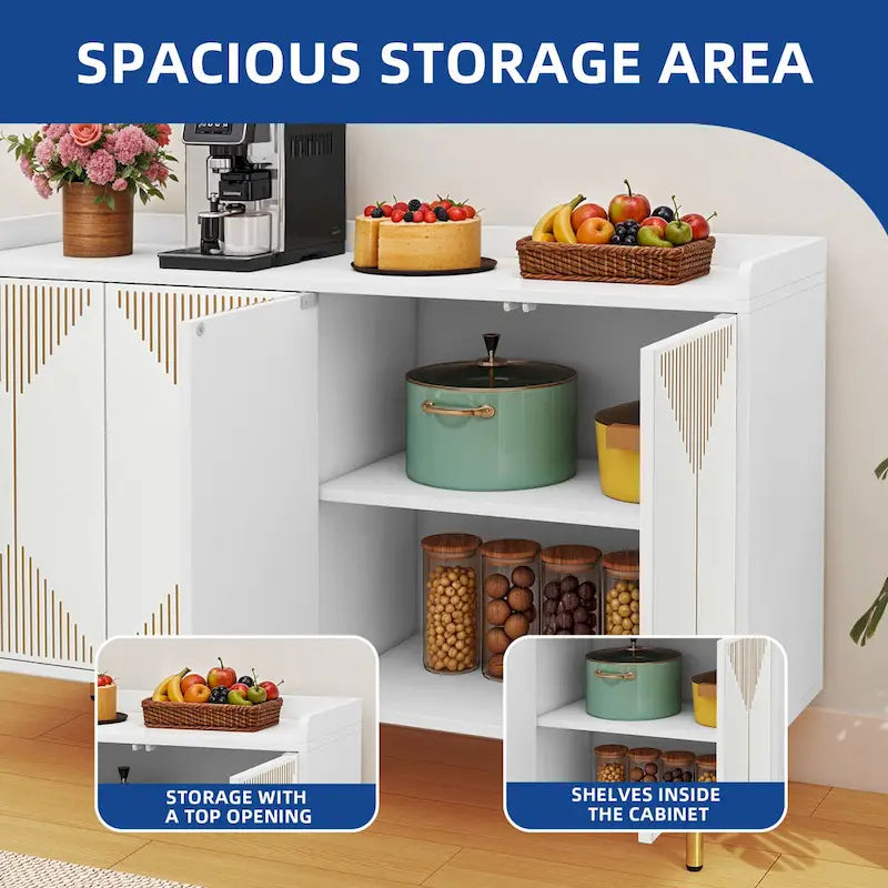 Moasis 55  Kitchen Buffet Cabinet with Storage Sideboard Buffet Table with Doors