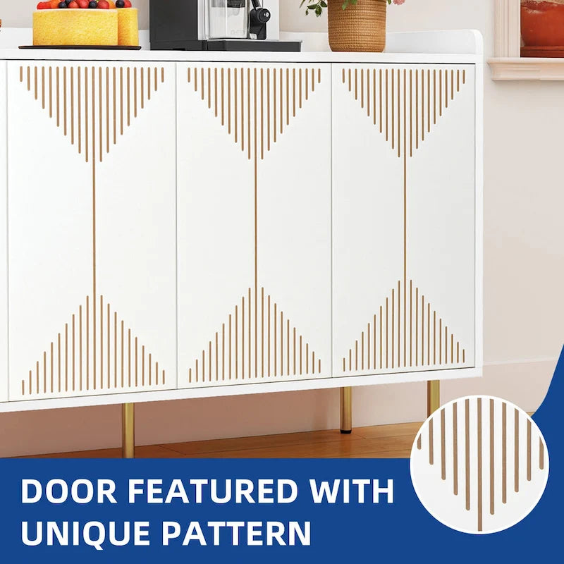 Moasis 55  Kitchen Buffet Cabinet with Storage Sideboard Buffet Table with Doors