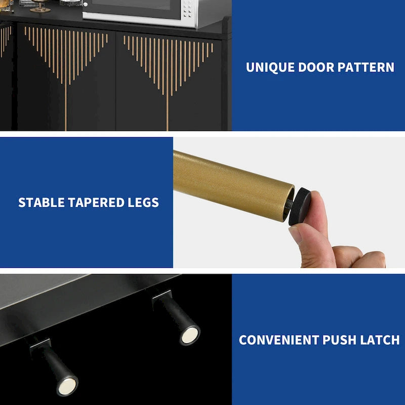 Moasis 55  Kitchen Buffet Cabinet with Storage Sideboard Buffet Table with Doors