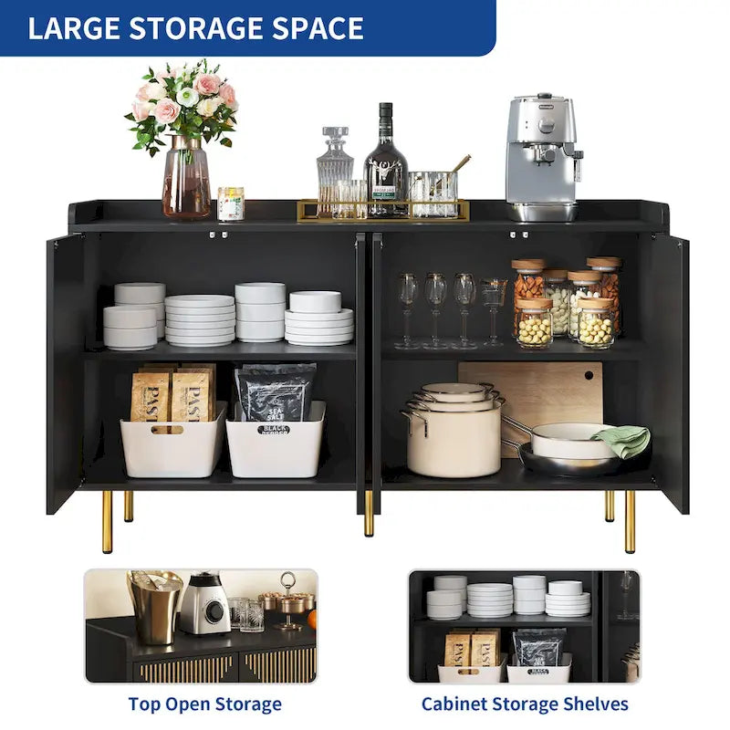 Moasis 55  Kitchen Buffet Cabinet with Storage Sideboard Buffet Table with Doors