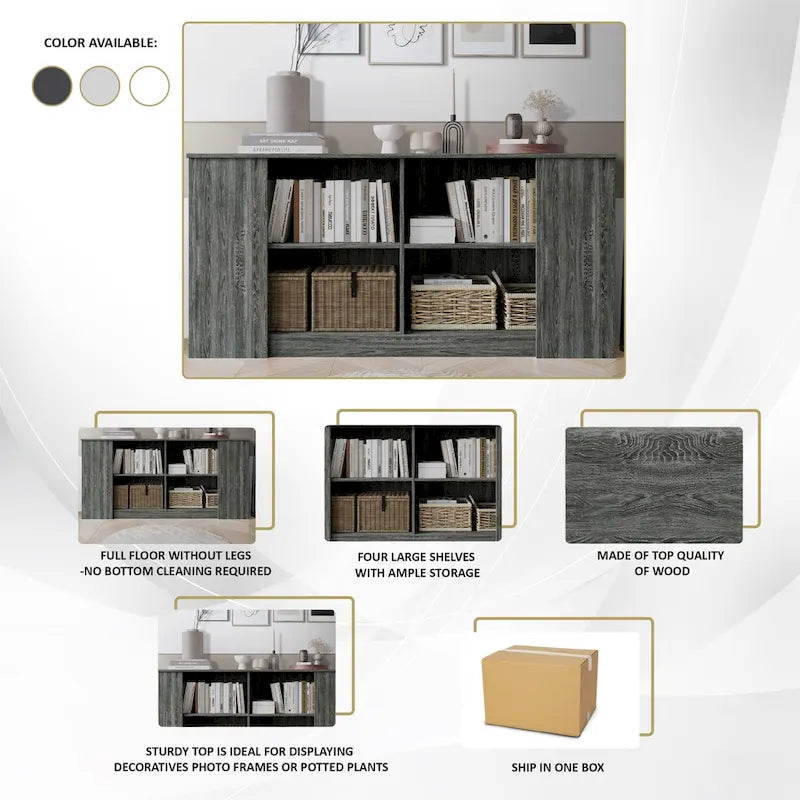 CraftPorch Simple Clean-Lines Wooden Sideboard