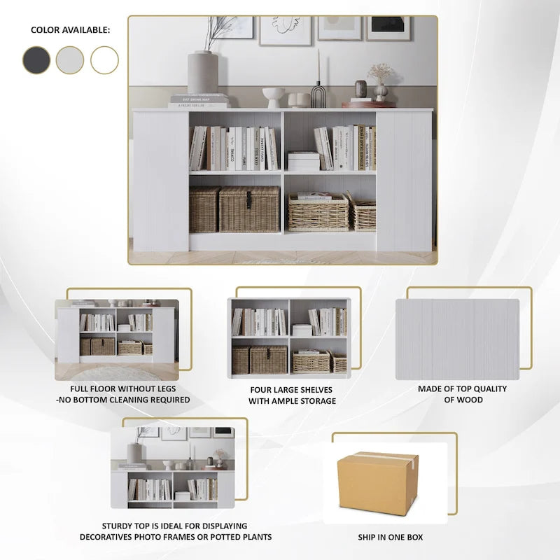 CraftPorch Simple Clean-Lines Wooden Sideboard