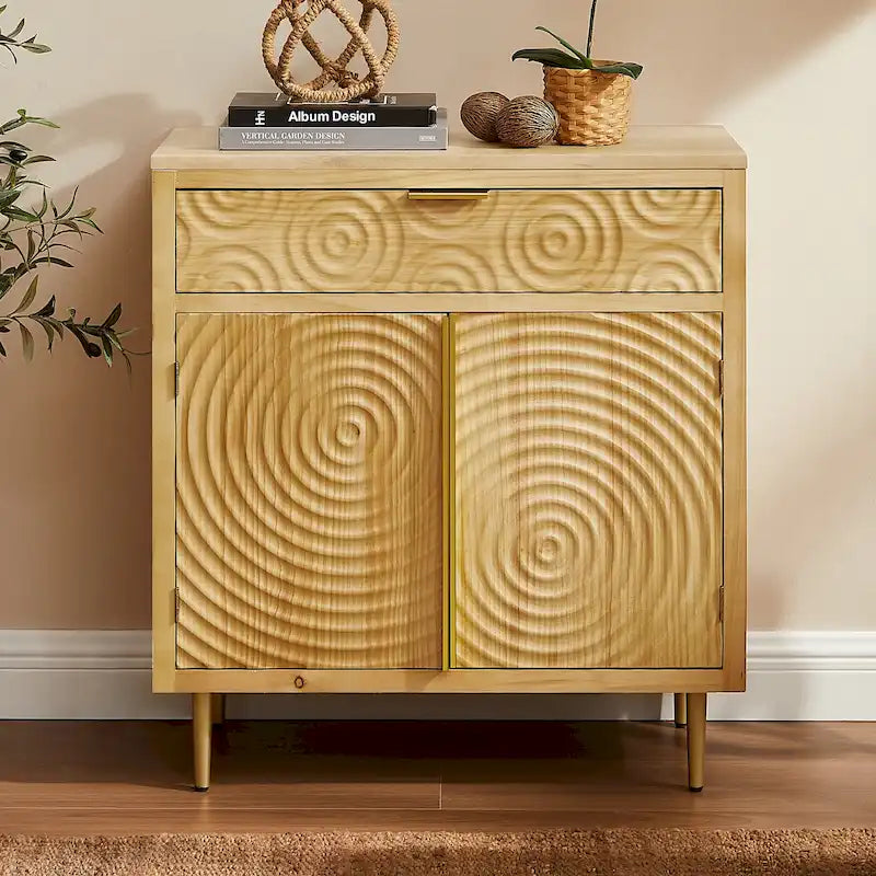 Art Leon Handcrafted Wood Sideboard with 2 Doors