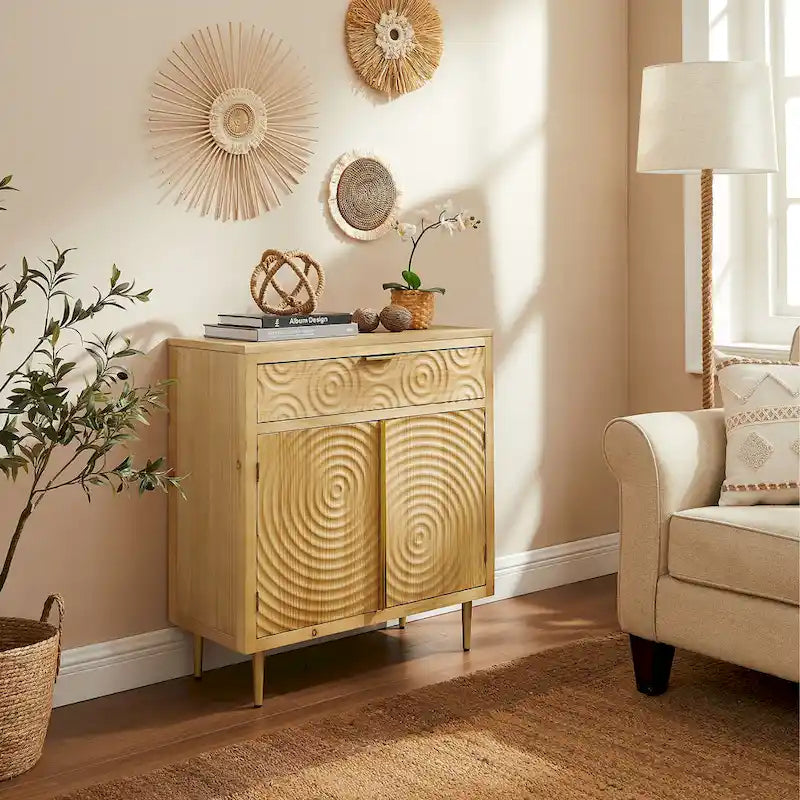 Art Leon Handcrafted Wood Sideboard with 2 Doors