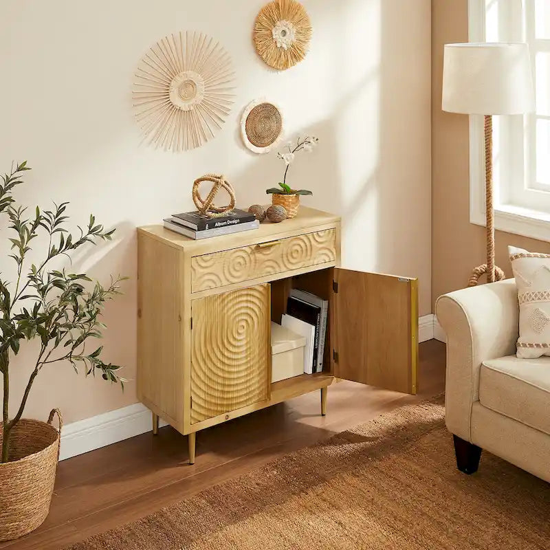 Art Leon Handcrafted Wood Sideboard with 2 Doors