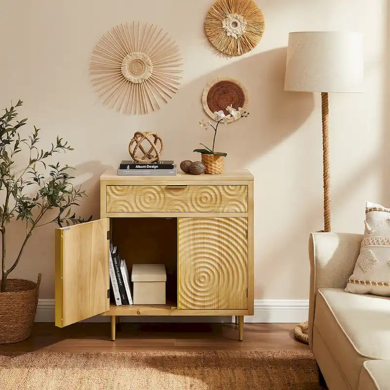 Art Leon Handcrafted Wood Sideboard with 2 Doors