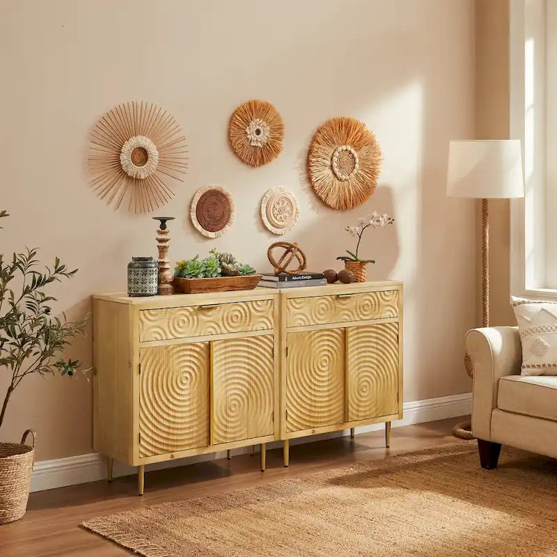 Art Leon Handcrafted Wood Sideboard with 2 Doors