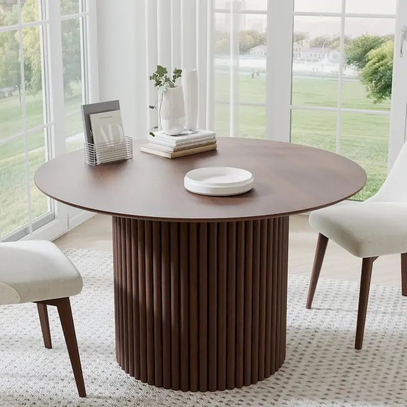 Solid Wood 46  Round Dining Table for 4 People Nordic style - 46*30