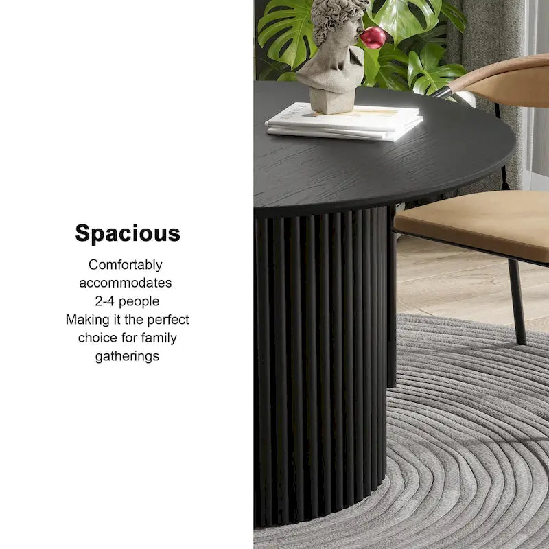 Solid Wood 46  Round Dining Table for 4 People Nordic style - 46*30