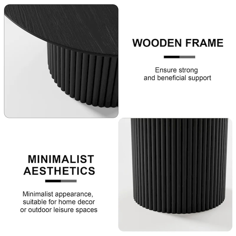 Solid Wood 46  Round Dining Table for 4 People Nordic style - 46*30