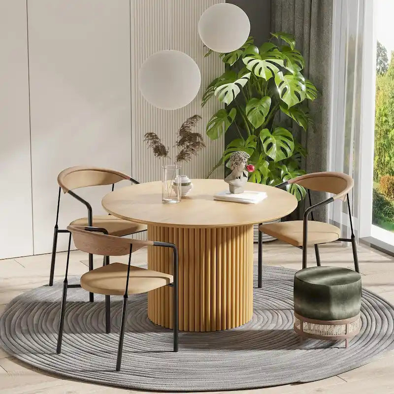 Solid Wood 46  Round Dining Table for 4 People Nordic style - 46*30