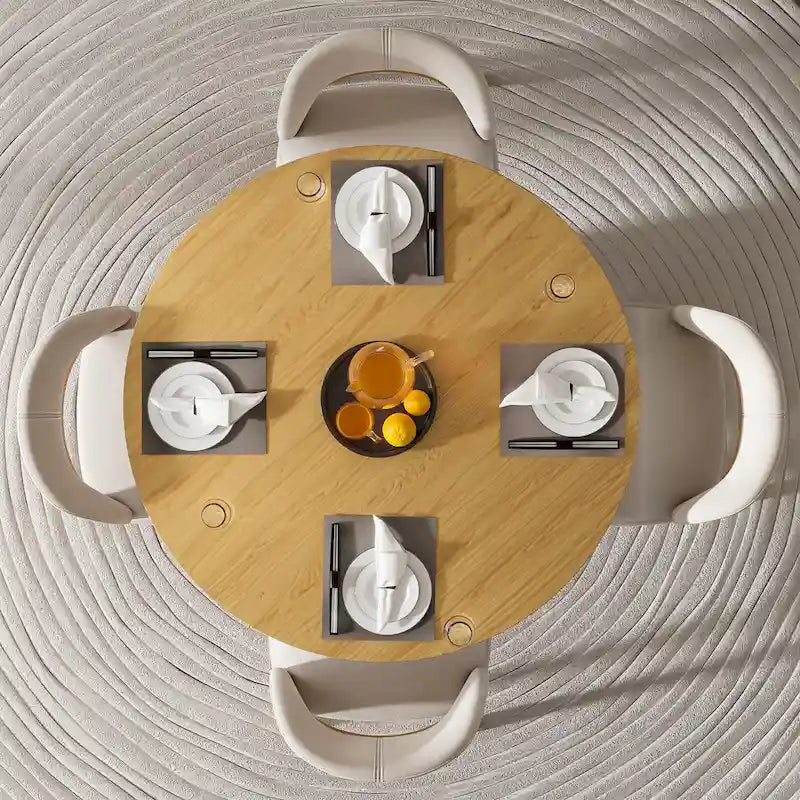 Solid Wood 46  Round Dining Table for 4 People Nordic style - 46*30