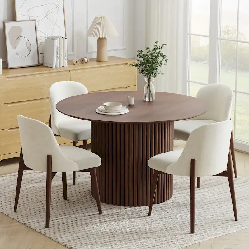 Solid Wood 46  Round Dining Table for 4 People Nordic style - 46*30