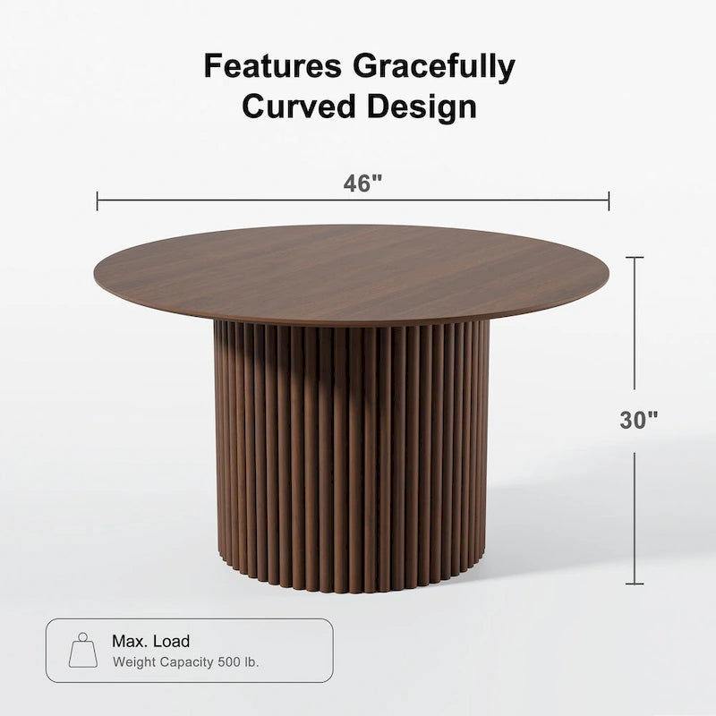 Solid Wood 46  Round Dining Table for 4 People Nordic style - 46*30