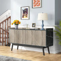 55  Black Buffet Cabinet Kitchen Sideboard Storage Cabinet with Storage