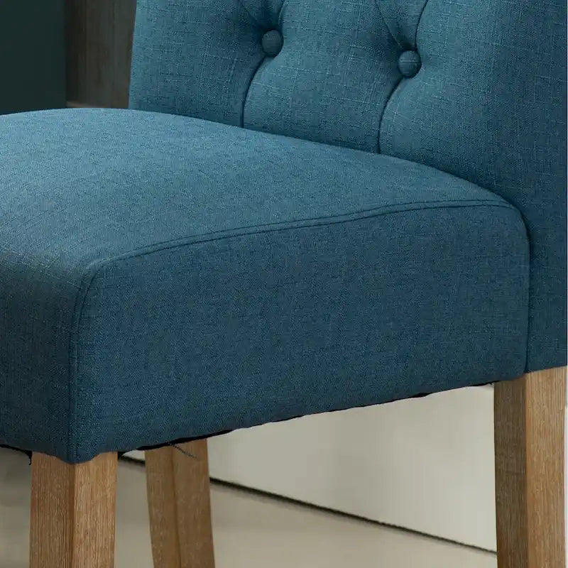 Roundhill Amonia 7-piece Dining Set, Turned-Leg Dining Table with 6 Tufted Chairs