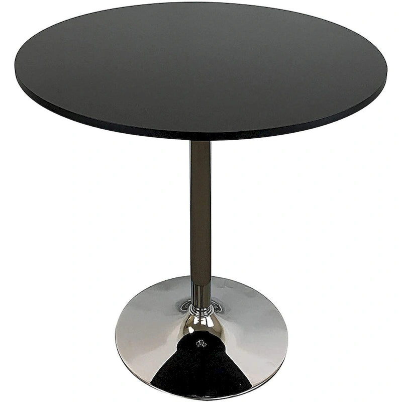 Round Wood Top Dining Table with Chrome Base