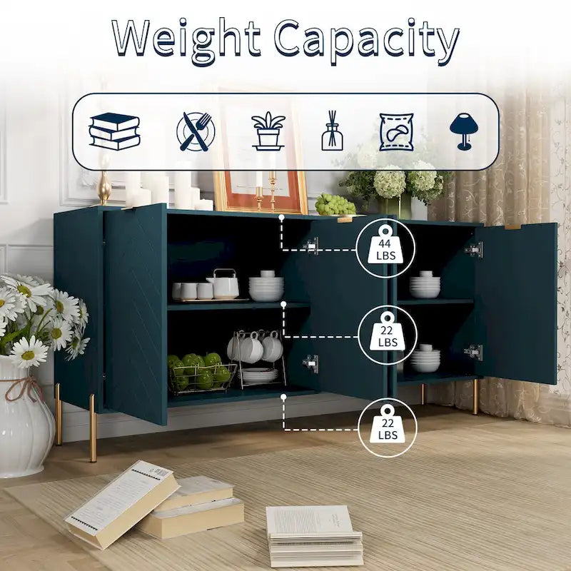 Clihome Modern 4-Door Buffets Sideboards