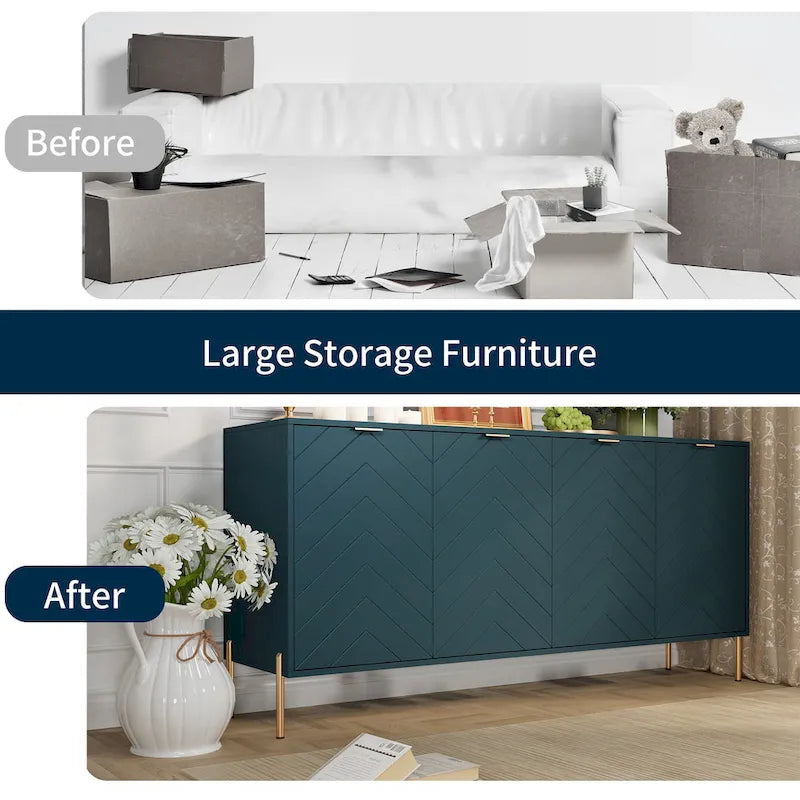 Clihome Modern 4-Door Buffets Sideboards