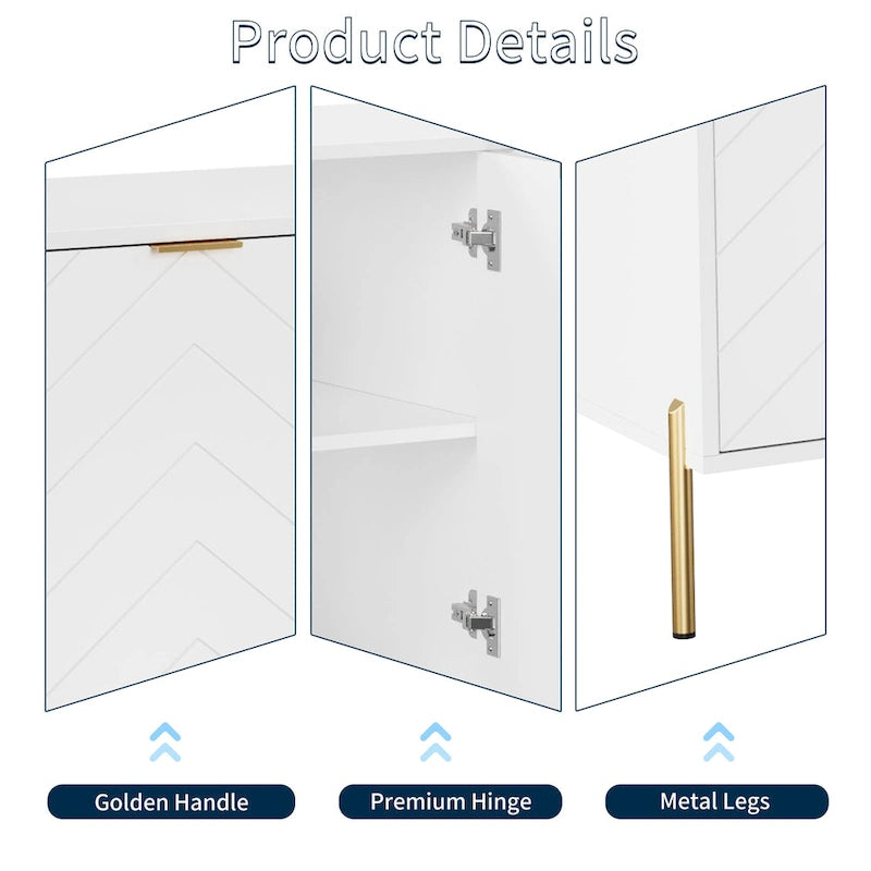 Clihome Modern 4-Door Buffets Sideboards