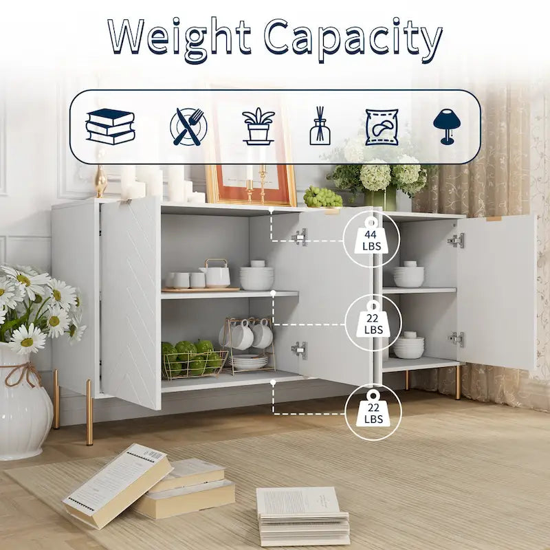 Clihome Modern 4-Door Buffets Sideboards