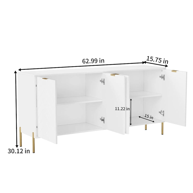 Clihome Modern 4-Door Buffets Sideboards