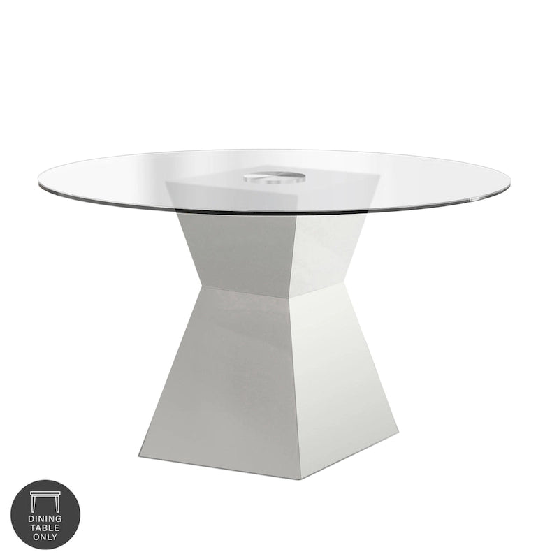 Furniture of America Hann Contemporary White 45-inch Glass Top Dining Table