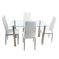 Contemporary White PVC Leather Chairs (Set of 4)