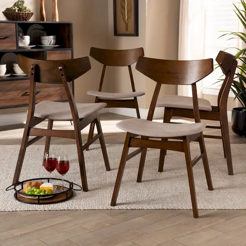 Danica Mid-Century Modern Transitional 4-Piece Dining Chair Set