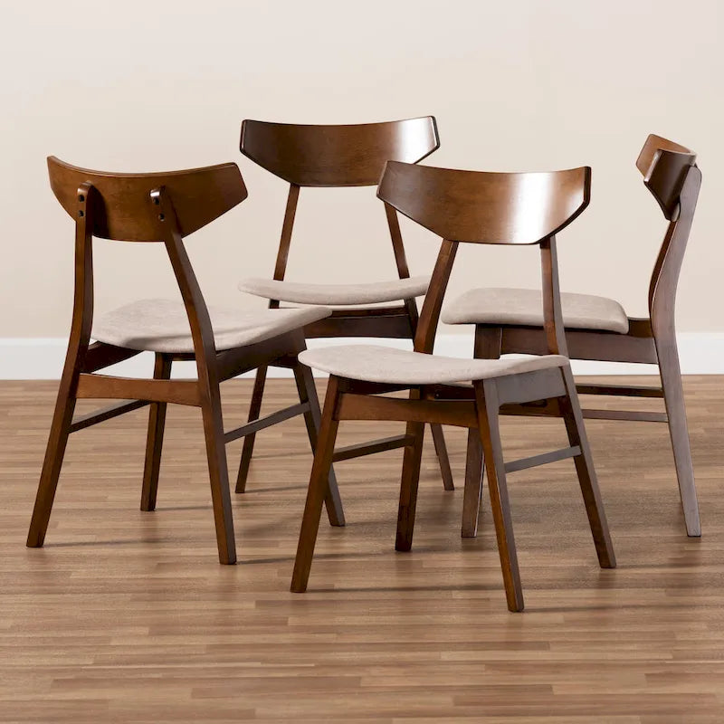 Danica Mid-Century Modern Transitional 4-Piece Dining Chair Set